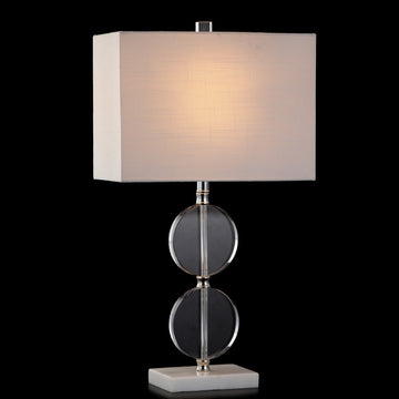 Richard 26" Crystal/Marble LED Table Lamp - JONATHAN Y
